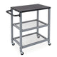 3-Tier Outdoor Grill Cart on Wheels, Pizza Oven Stand Trolley w/Stainless Steel Top & Handle