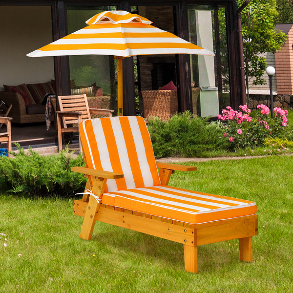 Kids Outdoor Chaise Lounge, Patio Wood Lounge Chair