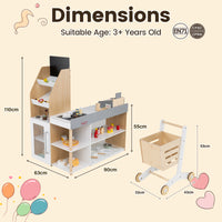 Supermarket Play Set with Shopping Cart for Toddlers