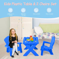 Kids Plastic Table with 2 Adirondack Chairs Set