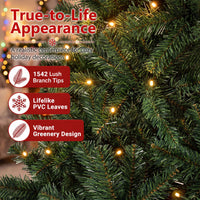 225/180cm Pre-lit Christmas Tree with 1542/1072 Branch Tips and 450/300 Multifunctional RGB Lights