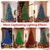 225/180cm Pre-lit Christmas Tree with 1542/1072 Branch Tips and 450/300 Multifunctional RGB Lights