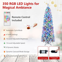 2.25M/1.8M Smart Pencil Christmas Tree with 340/250 Pre-Lit RGB LED Lights