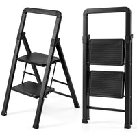 2/3/4/5 Step Ladder with Wide Anti-slip Pedals and Safety Handgrip