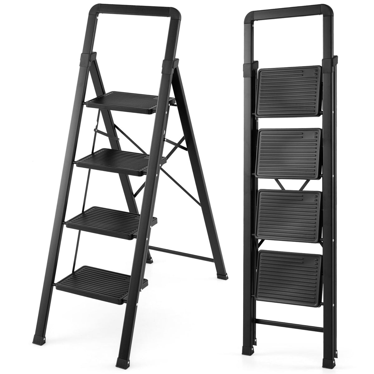 2/3/4/5 Step Ladder with Wide Anti-slip Pedals and Safety Handgrip