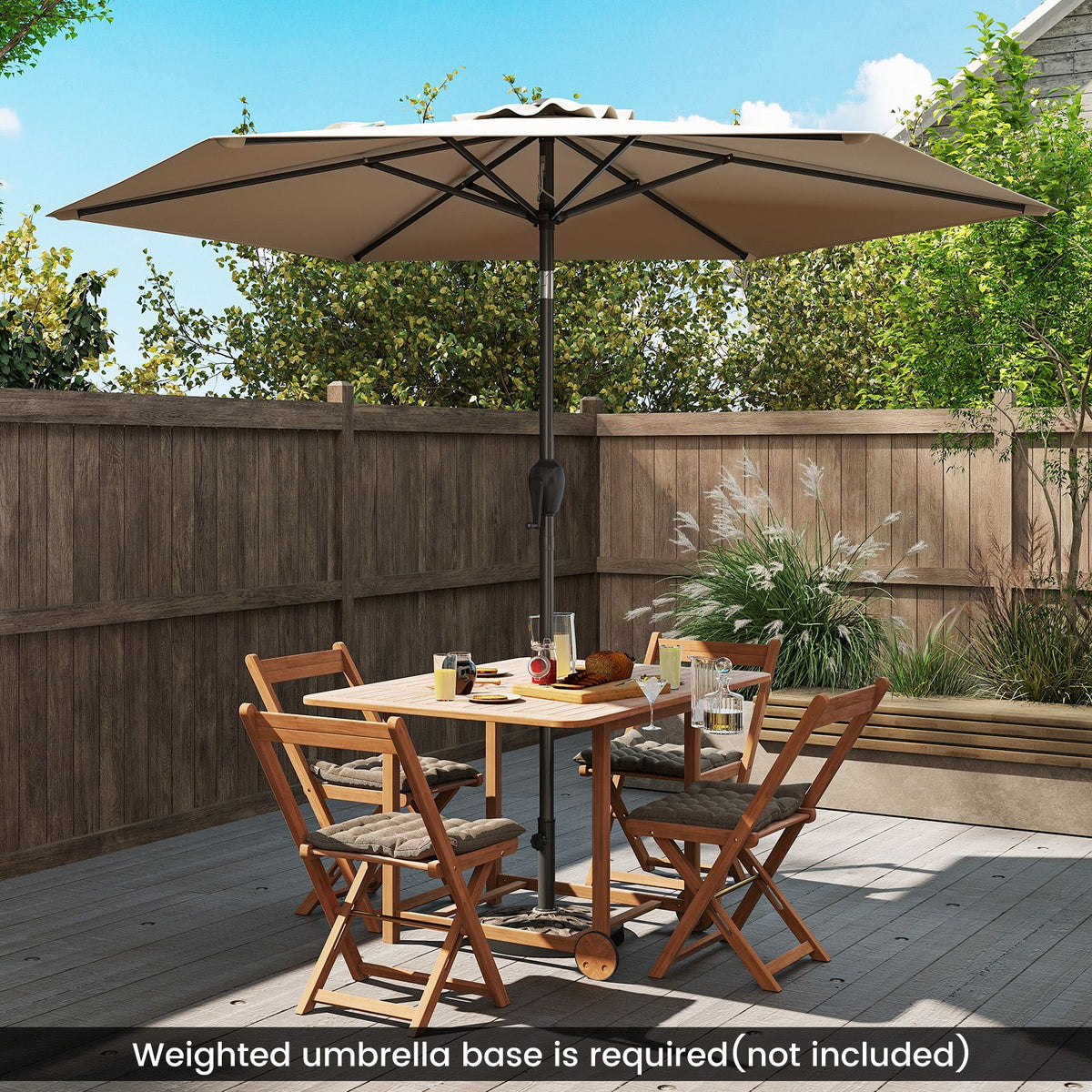 2.3M Patio Umbrella with Push Button Tilt for Backyard Garden
