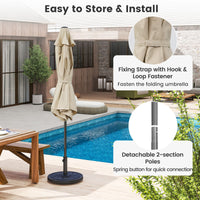 2.3M Patio Umbrella with Push Button Tilt for Backyard Garden