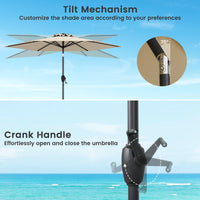 2.3M Patio Umbrella with Push Button Tilt for Backyard Garden