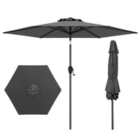 2.3M Patio Umbrella with Push Button Tilt for Backyard Garden