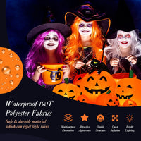 2.3m Halloween Inflatable Pumpkin with Witch Cat and LED Lights for Yard Lawn