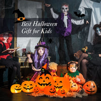 2.3m Halloween Inflatable Pumpkin with Witch Cat and LED Lights for Yard Lawn