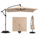 2.5M Solar LED Cantilever Umbrella with 360 Rotation and Weighted Base