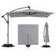 2.5M Solar LED Cantilever Umbrella with 360 Rotation and Weighted Base