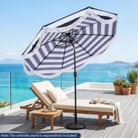 2.7M Patio Umbrella with Fringe Tassel Push Button Tilt and Crank for Garden