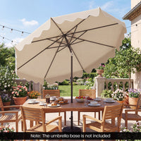 2.7M Patio Umbrella with Push Button Tilt Crank and 8 Metal Ribs