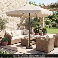 2.7M Patio Umbrella with Push Button Tilt Crank and 8 Metal Ribs