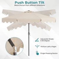 2.7M Patio Umbrella with Push Button Tilt Crank and 8 Metal Ribs