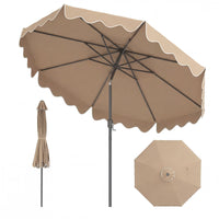 2.7M Patio Umbrella with Push Button Tilt Crank and 8 Metal Ribs