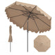 2.7M Patio Umbrella with Push Button Tilt Crank and 8 Metal Ribs