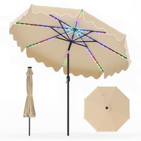 2.8/3m Solar Patio Umbrella with 104 LED Lights for Garden and Deck