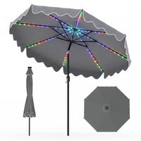 2.8/3m Solar Patio Umbrella with 104 LED Lights for Garden and Deck