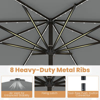 2.8/3m Solar Patio Umbrella with 104 LED Lights for Garden and Deck