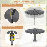 2.8/3m Solar Patio Umbrella with 104 LED Lights for Garden and Deck