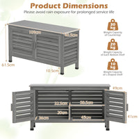 2-Door Potting Table with Stainless Steel Countertop and Fir Wood Frame L-Shaped Shelf