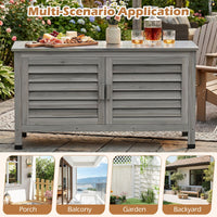 2-Door Potting Table with Stainless Steel Countertop and Fir Wood Frame L-Shaped Shelf