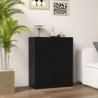 2-Door Storage Cabinet with 3-Tier Shelf Freestanding Side Cabinet