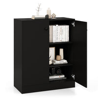 2-Door Storage Cabinet with 3-Tier Shelf Freestanding Side Cabinet