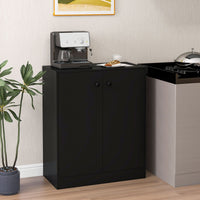 2-Door Storage Cabinet with 3-Tier Shelf Freestanding Side Cabinet