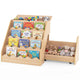 2-In-1 Kids Bookshelf and Toy Storage Organizer with Cart and Bookcase