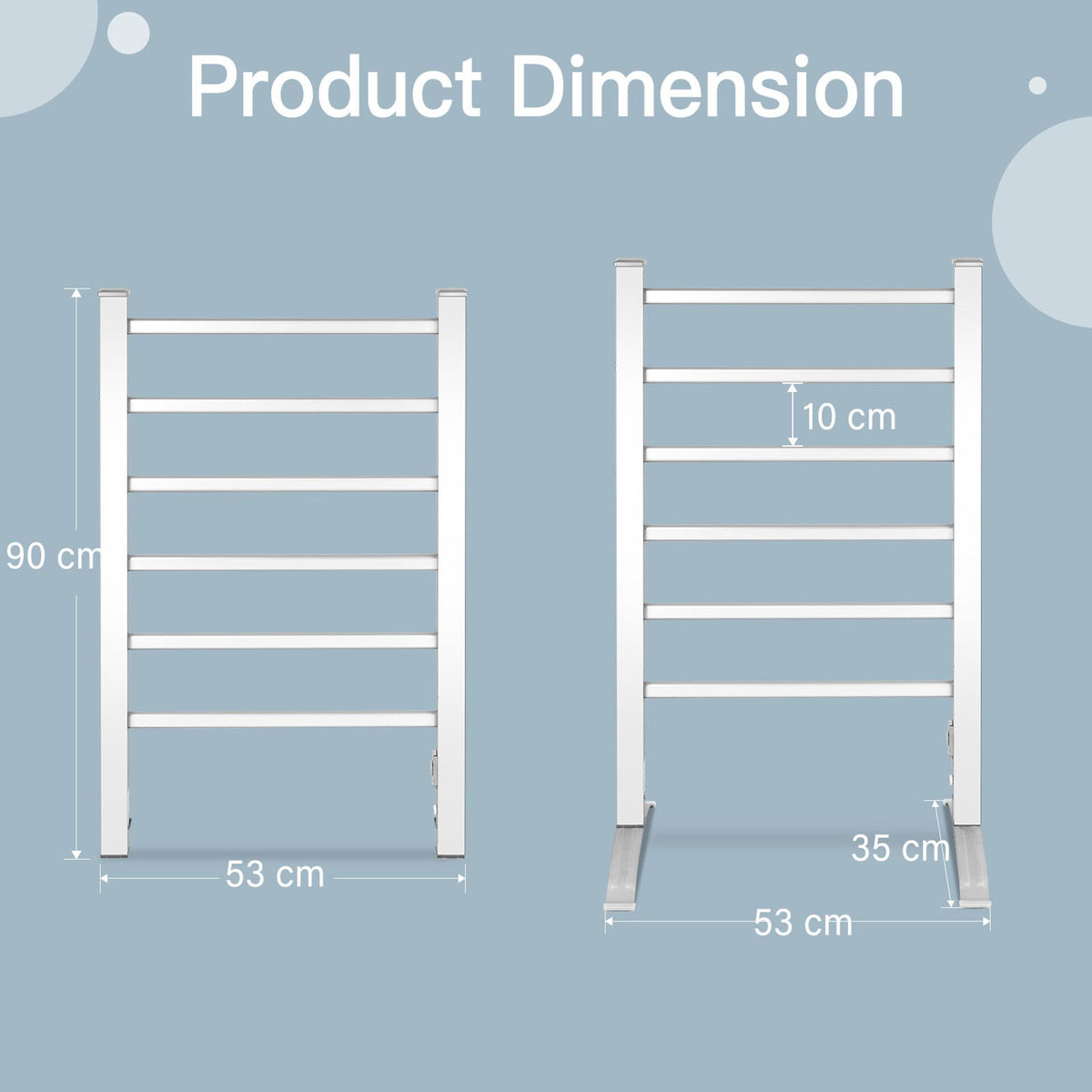 2-In-1 Towel Warmer and Drying Rack with 6 Bars and Aluminum Frame for Bathroom