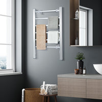 2-In-1 Towel Warmer and Drying Rack with 6 Bars and Aluminum Frame for Bathroom