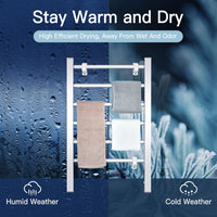 2-In-1 Towel Warmer and Drying Rack with 6 Bars and Aluminum Frame for Bathroom