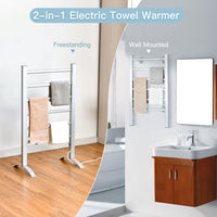 2-In-1 Towel Warmer and Drying Rack with 6 Bars and Aluminum Frame for Bathroom