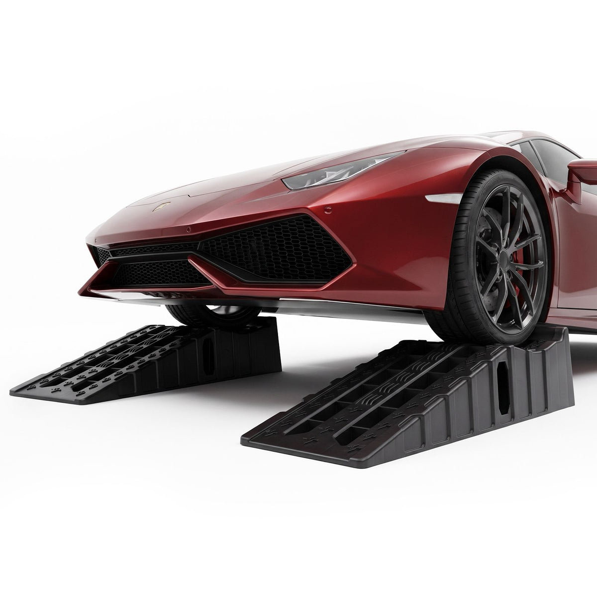 2-Pack 16.4cm Lift Lift 10000kg GVW Capacity Portable Low Profile Car Ramps for Jack Support