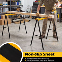 2-Pack Folding Saw Horses with Non-Topple Surface and Quick Open Legs for Woodworking