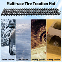 2 Pack Tire Traction Mats with Bag for Off Road Snow