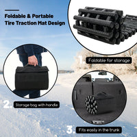 2 Pack Tire Traction Mats with Bag for Off Road Snow