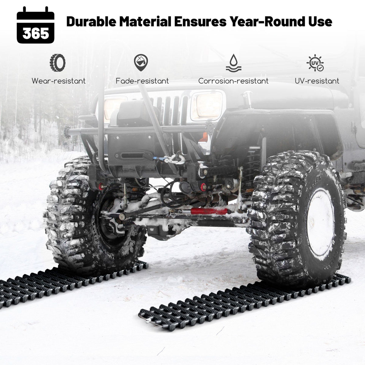2 Pack Tire Traction Mats with Bag for Off Road Snow