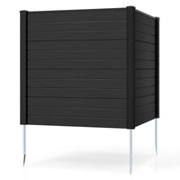 2 Panels 123cm x 123cm PP Privacy Fence Screen with Galvanized Ground Stakes