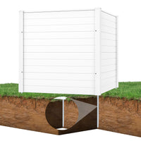 2 Panels 123cm x 123cm PP Privacy Fence Screen with Galvanized Ground Stakes