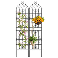 2 Panles Metal Garden Trellis for Outdoor Climbing Plants