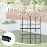 4 Panles Metal Garden Trellis for Outdoor Climbing Plants Rose Vegetable Flower