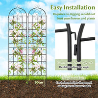 4 Panles Metal Garden Trellis for Outdoor Climbing Plants Rose Vegetable Flower