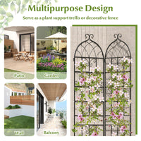 4 Panles Metal Garden Trellis for Outdoor Climbing Plants Rose Vegetable Flower