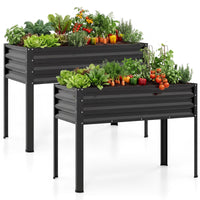 1/2 Piece Electro-Coating Metal Large Raised Garden Bed with Legs for Vegetable Flower Fruit Herb