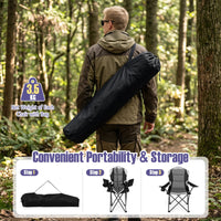 2 Pieces Folding Camping Chairs for Adults with Cup Holders